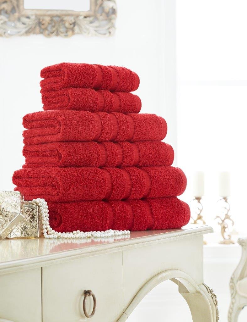 Gaveno Cavailia 100% Cotton Supreme Zero Twist 600 GSM Bath Towel Pack of 2-Red