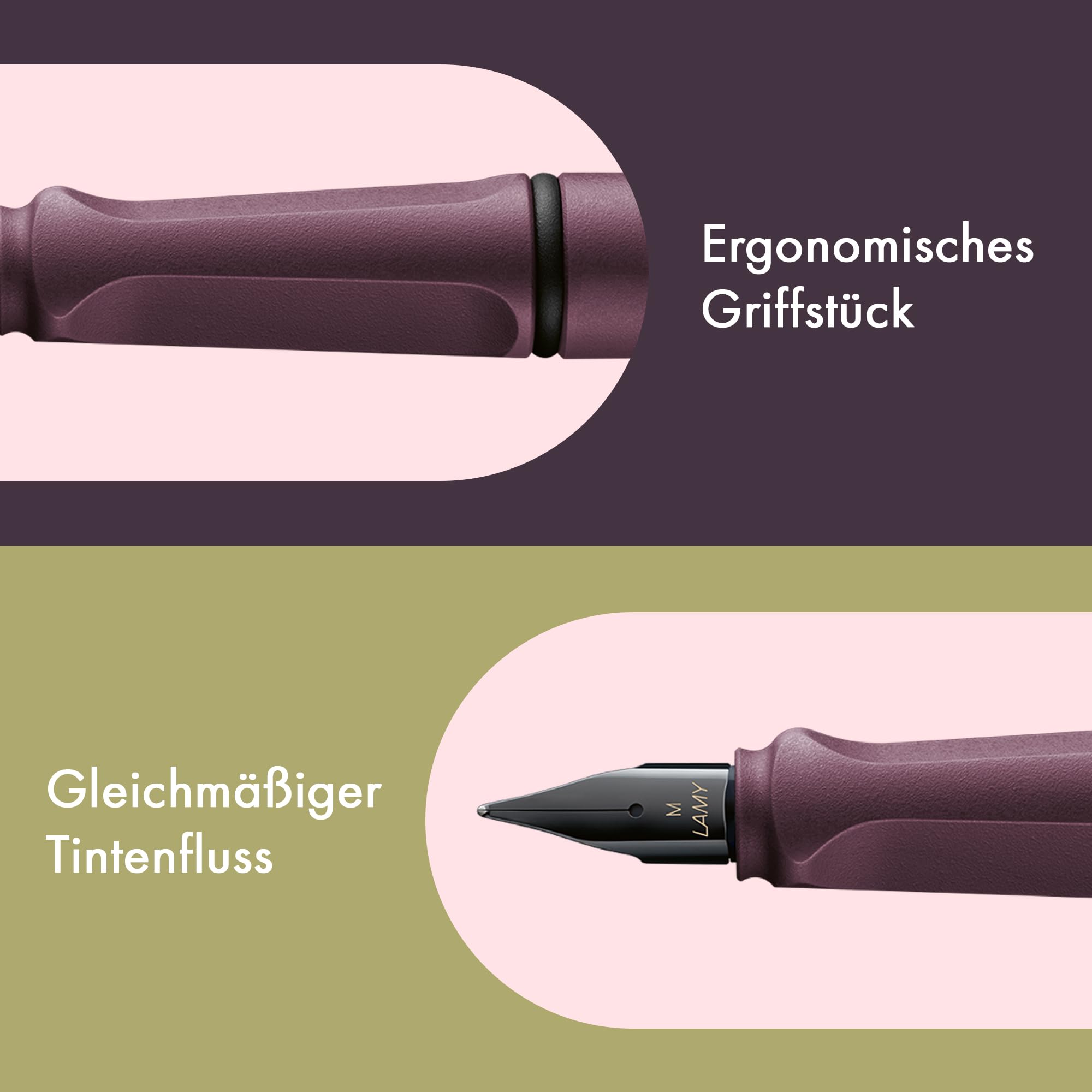 Lamy safari scarlet Füller - Füllhalter mit ergonomischem Griff & polierter Stahlfeder in Strichbreite B - robuster ASA-Kunststoff - inkl. Tintenpatrone T 10 blau - Rechtshänder 2