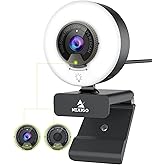 NexiGo N960E 1080P 60FPS Webcam with Light, Software Included, Fast AutoFocus, Built-in Privacy Cover, USB Web Camera, Dual Stereo Microphone, for Zoom Meeting Skype Teams Twitch (Renewed)