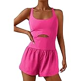 ReachMe Womens Running Onesie Workout Rompers Athletic Romper One Piece Outfits Exercise Jumpsuits Gym Yoga Clothes