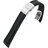 StrapXPro 21mm Black Rubber Watch Strap compatible with Seiko Speedtimer SSC911