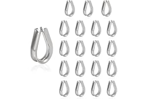 SPEEDWOX 20Pcs M6 Stainless Steel Thimble, Wire Rope Cable Thimbles Rigging for 1/4 Inch Steel Wire Rope Cable