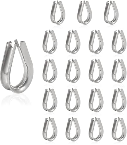 24pcs M6 1/4 Inch Stainless Steel Thimbles For 7/32 Inch 1/4 Inch Diameter Wire 759337461076