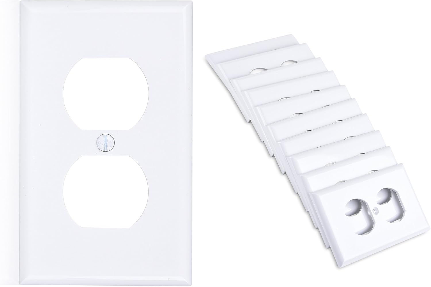 Cable Matters 10-Pack Duplex Outlet Single Gang Wall Plate Cover (Wall Outlet Cover, Wall Plug Cover)