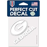 NCAA Georgia Bulldogs 4x4 Perfect Cut White Decal, One Size, Team Color