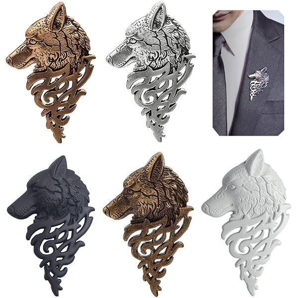 thumbnail image 2 of British Hand Crafted Pewter Wolf Pin Brooch - Coyote/Husky/Malamute Dog Badge 2 of 5