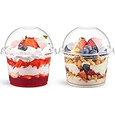 Kucoele 50 Pack 9 OZ Clear Plastic Cups with Dome Lids, Dessert Cups Parfait Cups Party Serving Cups for Yogurt, Fruit, Pudding and Ice Cream