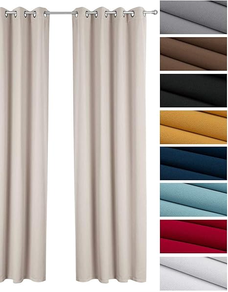 esquimal cortina blackout alta densidad 1 45mx 2 30m 2 piezas beige