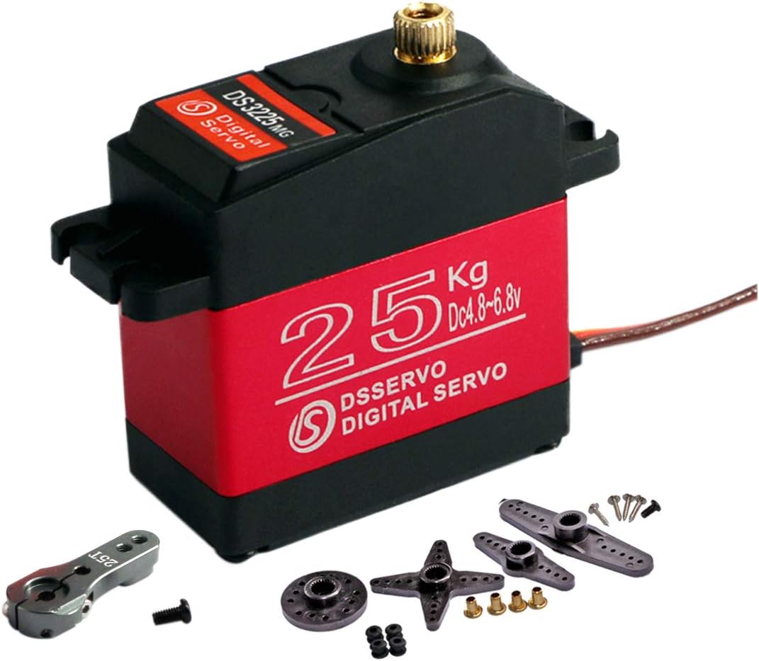 DS3225 25KG 270 Degree High Torque RC Digital Servo - Miuezuth Waterproof Full Metal Gear Servo Motor with 25T Servo Horn for RC Robotic Arm Model DIY Baja Car 1/10 Scale Crawler Truck