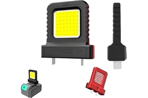 PSDEROUL High Brightness Floodlight,for All Power Tool Batteries, Lithium Battery Lighting Light for Electric Tools Power Tool Lithium Battery Multiple Universal LED Work Lights (Red)