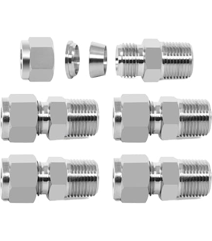 Pysrych 304 Stainless Steel Bulkhead Union Fitting - 1/8" OD Tube Compression Fitting, Pack Of 2 - View #6