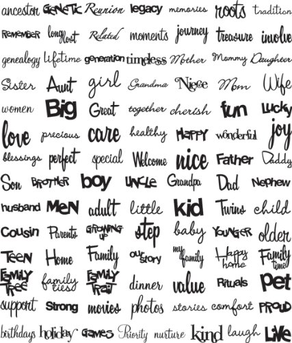 MAKING MEMORIES Slice Design Card Ms Plus Machine, Words and Expressions Family