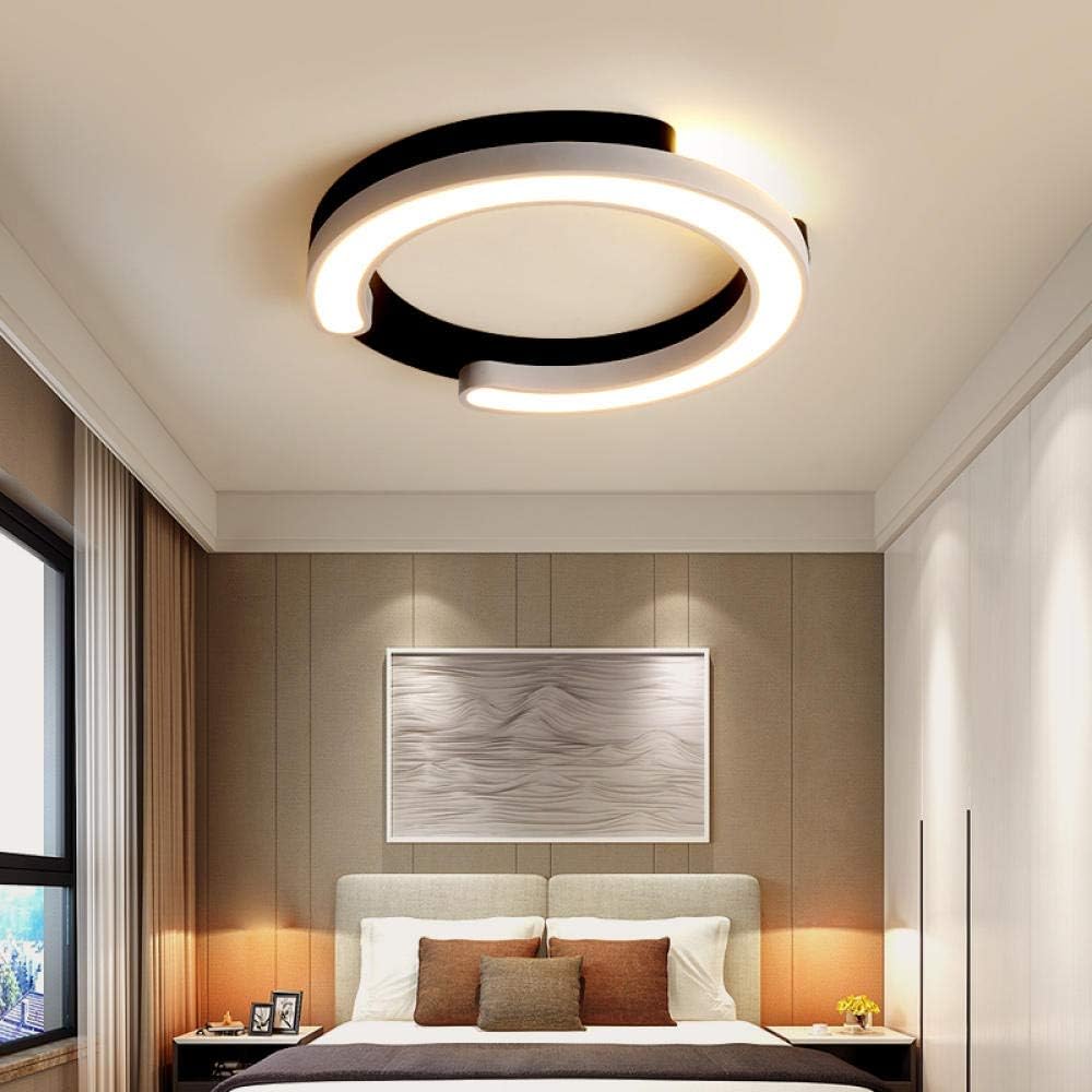 Black White Ceiling Light Bedroom Living Room Corridor Round
