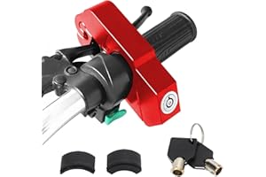 FRDHEE Motorcycle Lock, Motorcycle Handlebar Grip Lock Anti-Theft Bike Handlebar Lock Throttle Grip Brake Lever Security Motorcycle Locks with 2 Keys to Secure Your Motorcycle Bike ATV(Red)