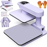 Whubefy 360° Swivel Auto Heat Press 15x15 - Professional Automatic Shirt Press Machine with Auto Release & 7-Level Auto Press