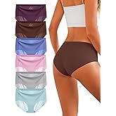 Memouniva Women's Seamless Underwear No Show Panties Invisible Ladies Hipster Breathable Briefs 6 Pack