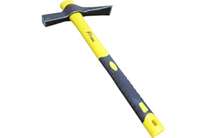 FITOOL Forged Masons Hammer, 25oz Bricklayer's Solid Mattock Cutter Hammer, Masonry Tool Geology Hammer 15-Inch, Chipping Hammer 1.5LB