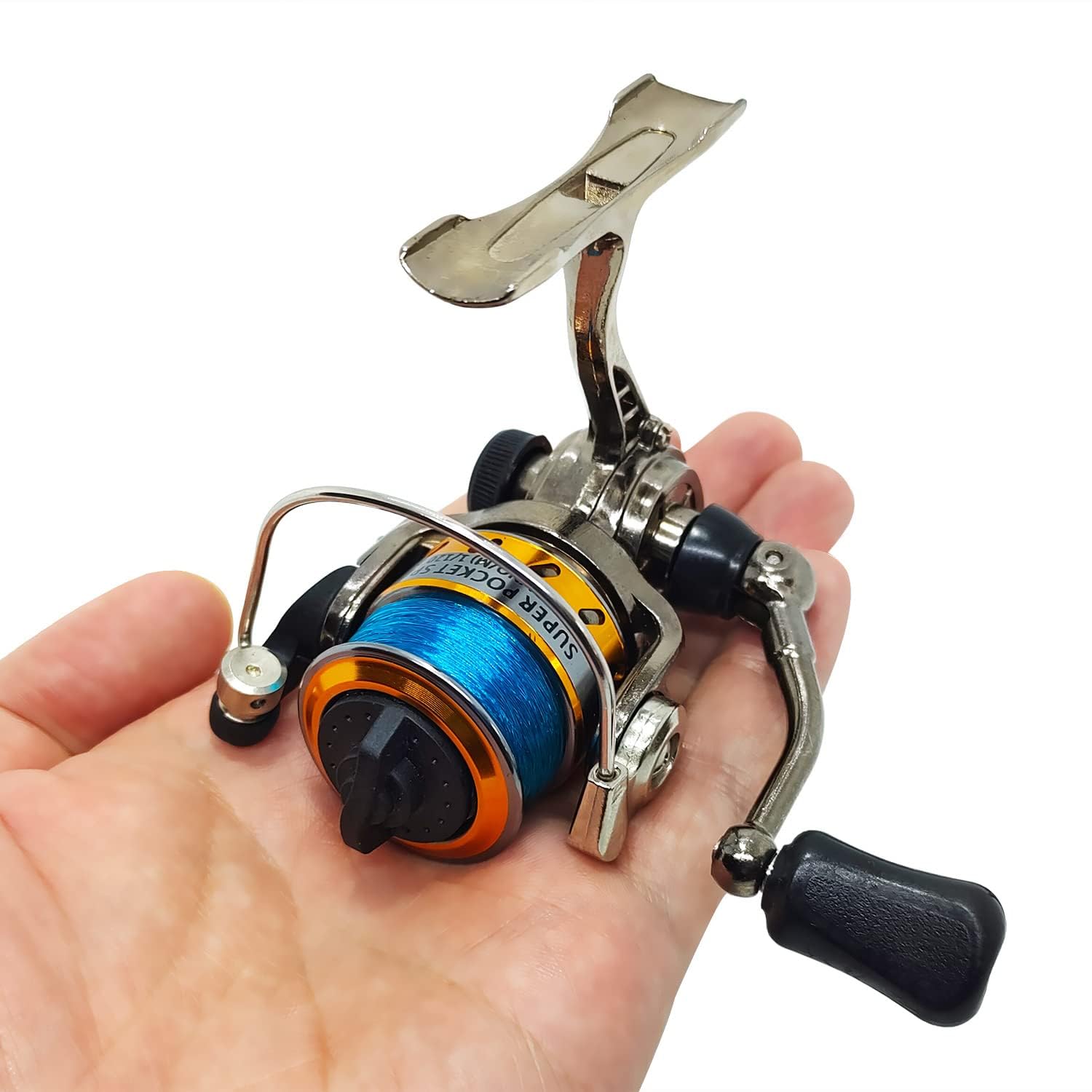 Photo 1 of EMMRAGNO Mini 100 Small Metal Spinning Wheel Aluminum Fishing Reel with Metal Spool for Freshwater and All Season Fishing