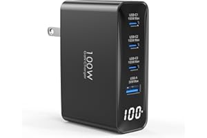 TOPADRE 100W USB C Charger Block, 4-Port Foldable Charger with Power Display, Fast Charging Charger for MacBook Pro/Air, iPad