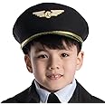 Dress Up America Pilot Hat - Black Airline Captain Cap - Pilot Costume Accessory for Kids and Adults