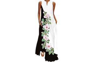 ANUYALUE Plus Size Dress for Women Vintage Floral Print Beach Maxi Dress Summer Vneck Sun Dress Dressy Casual Maxi Dresses