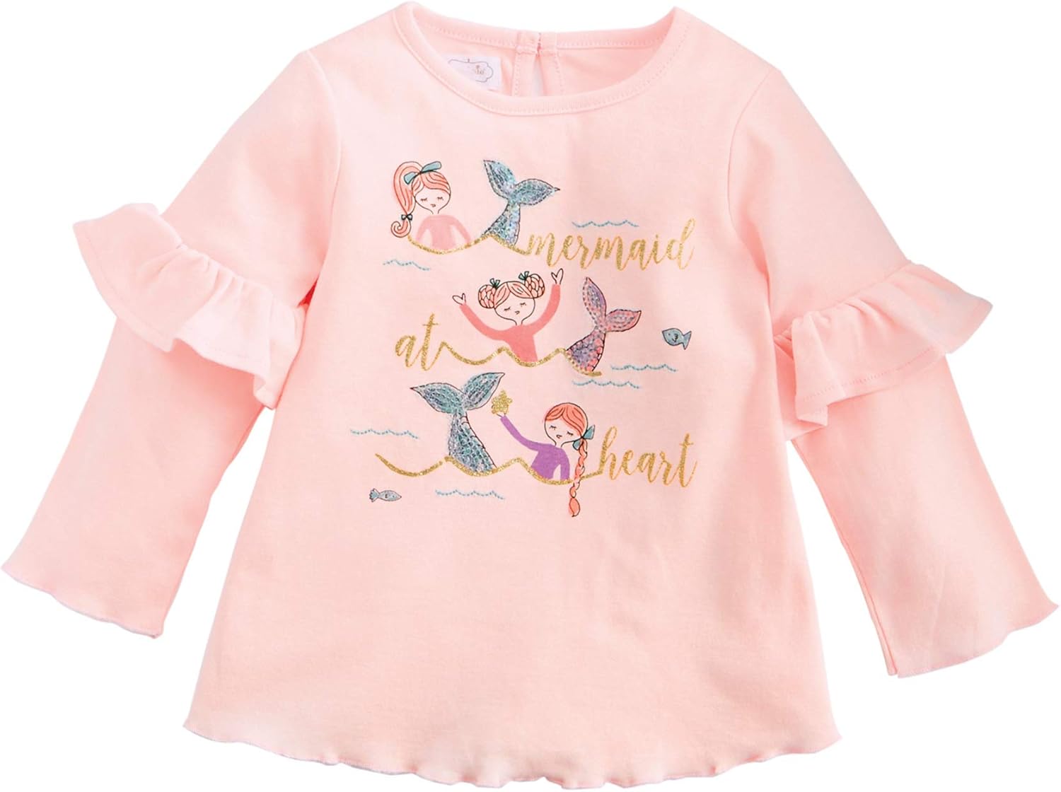 Mud Pie Kids Girls Winter Mermaid at Heart Pink Tunic Top Pink: Clothing