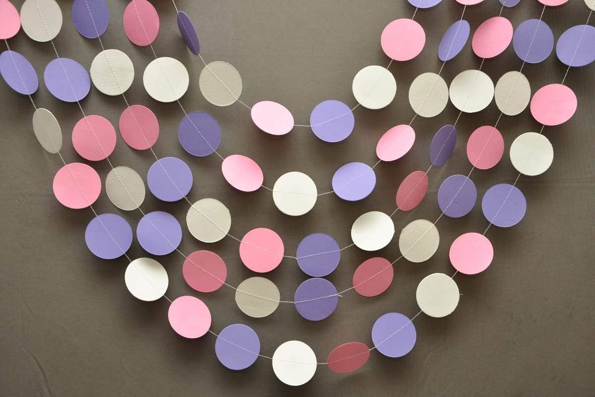 Easter Decor, Pink White & Lilac Garland, Easter Banner, Paper Garland, Baby Shower Decorations, First Birthday Decor