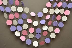 Easter Decor, Pink White & Lilac Garland, Easter Banner, Paper Garland, Baby Shower Decorations, First Birthday Decor