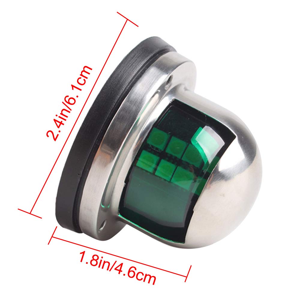 FICBOX One Pair LED Navigation Light Marine Boat Yacht Light 12V Deck Mount Signal Lights for Boat Yacht Pontoons