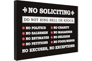 FTONENI No Soliciting Sign for House, Do Not Ring Bell or Knock Signs for Home, Use for Office or Business Front Door Warning Reminder Signs, Apartment Porch Entrances Wall Decor Use 3.55" x 5.15" - PMA023