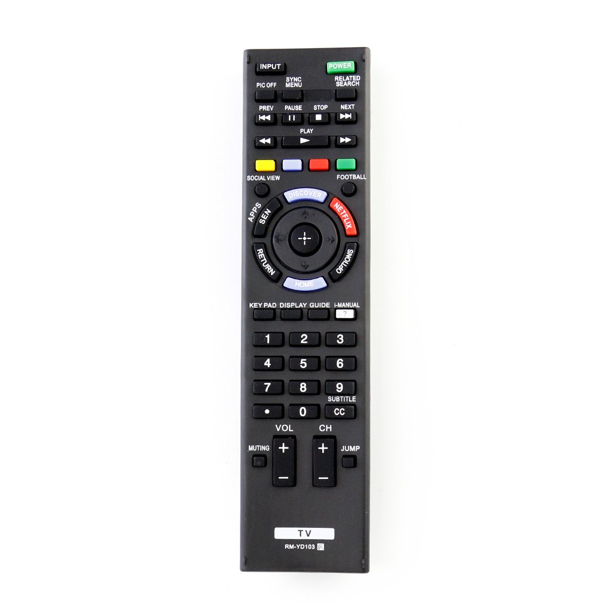 VINABTY RM-YD103 Remote Control replacement fit for Sony TV KDL-32W700B KDL-60W630B RM-YD073 XBR-55X800B KDL-50W829B KDL32W700B KDL-40W580B KDL40W580B