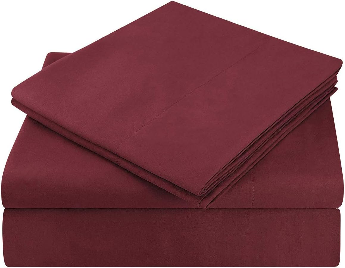 HOMEIDEAS Bed Sheets Set Extra Soft Brushed Microfiber 1800 Bedding Sheets - Deep Pocket, Wrinkle & Fade Free - 4 Piece(Queen,White): Home & Kitchen