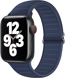 JuQBanke Adjustable Stretchy Silicone Solo Loop Bands Compatible with Apple Watch 38mm 40mm 42mm 44mm, Soft Sport Elastics Women Men Stretch Strap Compatible with iWatch Series 6/5/4/3/2/1 SE