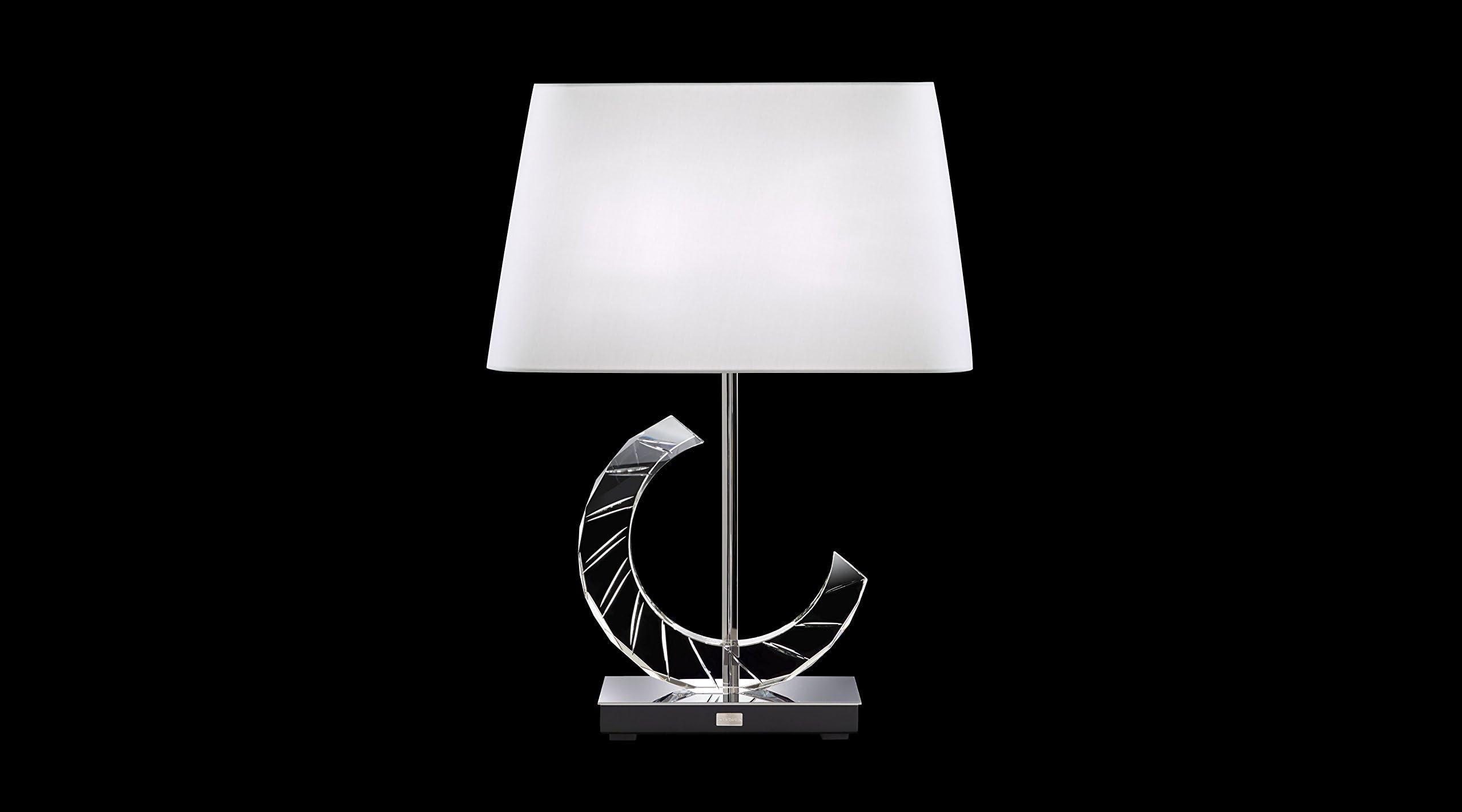 Schonbek BL300N-401O3 Boutique BL300N 2-Light Table Lamps in Stainless with Clear Optic Crystal and Shade Rectangle White