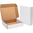 Timirog Shipping Boxes 13x10x3 Inches 20 Pack White Corrugated Cardboard Mailing Box for Small Business, Tab Locking Literature Mailer Packaging Supplies for Packing Book Gifts Craft