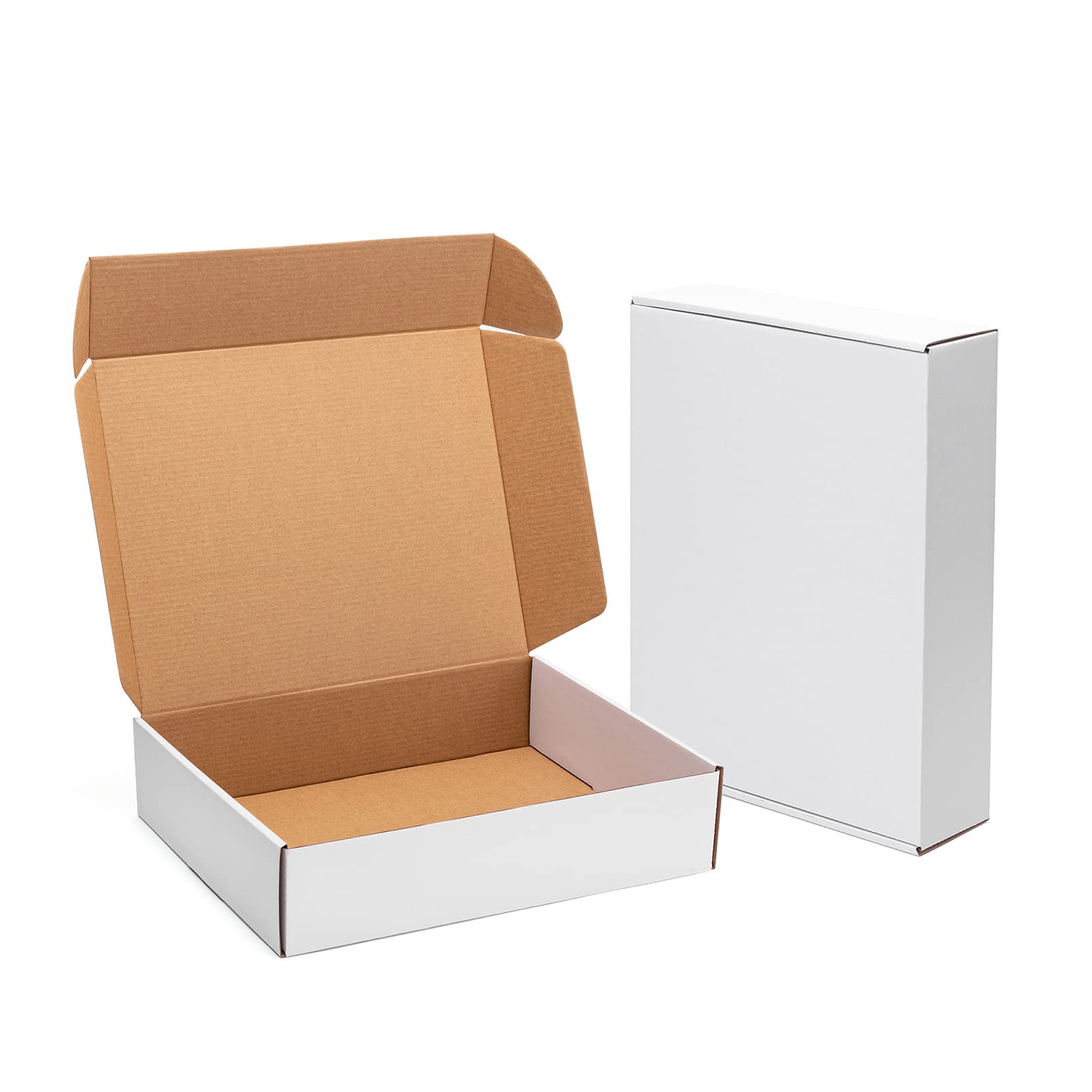 Photo 1 of Timirog Shipping Boxes 13x10x3 Inches 20 Pack White Corrugated Cardboard Mailing Box for Small Business, Tab Locking Literature Mailer Packaging Supplies for Packing Book Gifts Craft