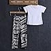 Baby Girls Zebra-stripe White T-shirt+pants Two-pieces Outfits Set 2-9y (2-3 Years, Black&white)