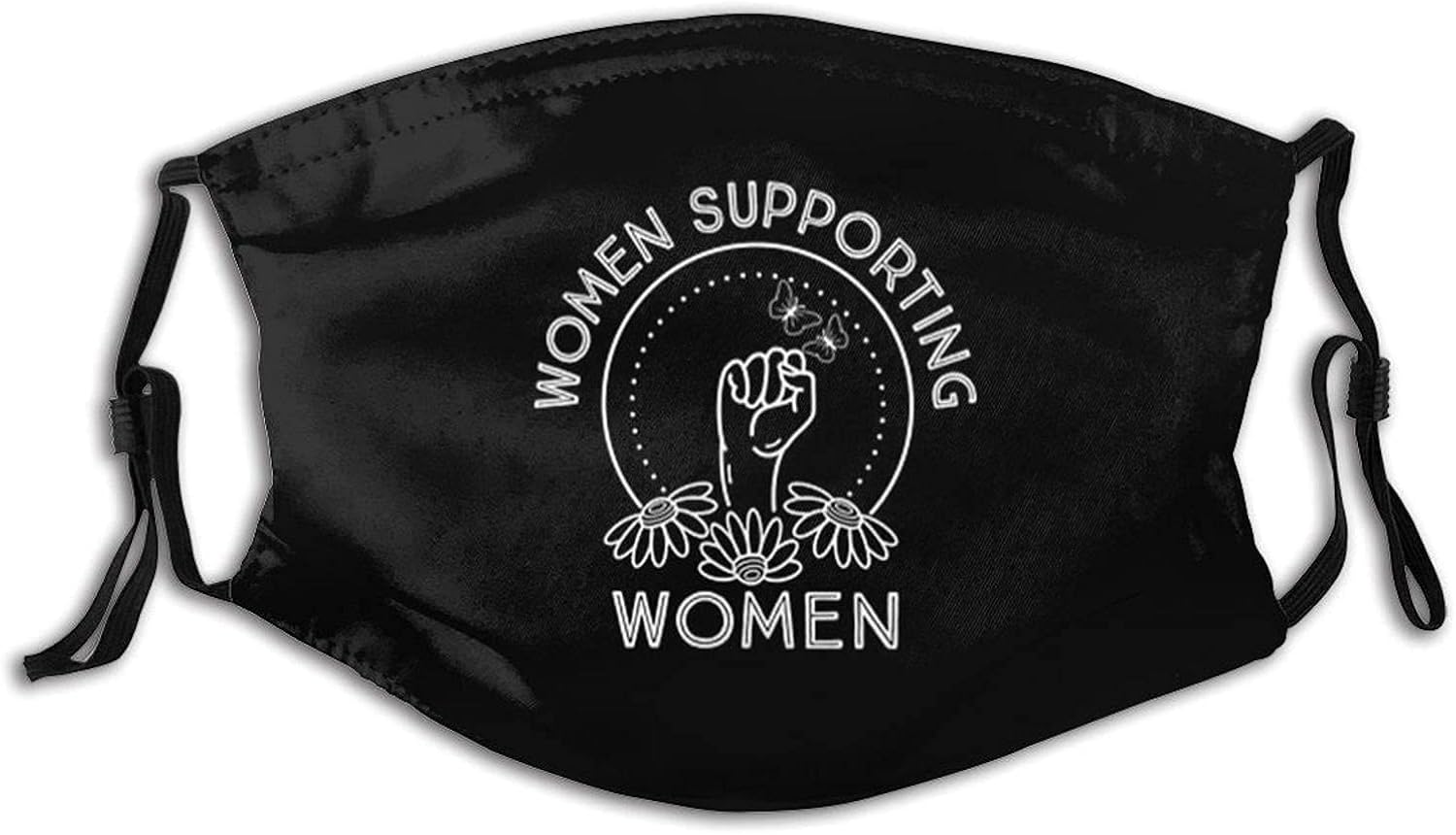 Black Woman Up Feminist Face Mask Reusable Washable With Filters, Designer Bandana