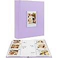 Photo Album for Fujifilm Instax Mini Camera, 180 Pockets Photo Album with Writing Space for Polaroid, Leather Cover, 2x3 Photo Album for Instax Mini 12 11 9 40 8 7 Evo LiPlay Instant Camera (Purple)