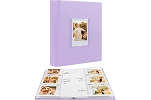 Photo Album for Fujifilm Instax Mini Camera, Photo Album for Polaroid, Leather Cover, 180 Pockets 2x3 Photo Album with Writin