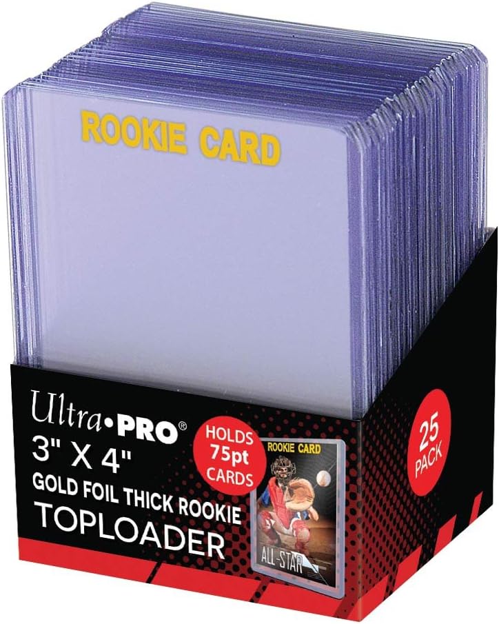 Ultra Pro 3" X 4" Rookie Gold Thick 75PT Toploader 25ct, Transparent