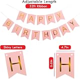 Buygain Rose Gold Happy Birthday Banner with Balloons & Ribbons view 3