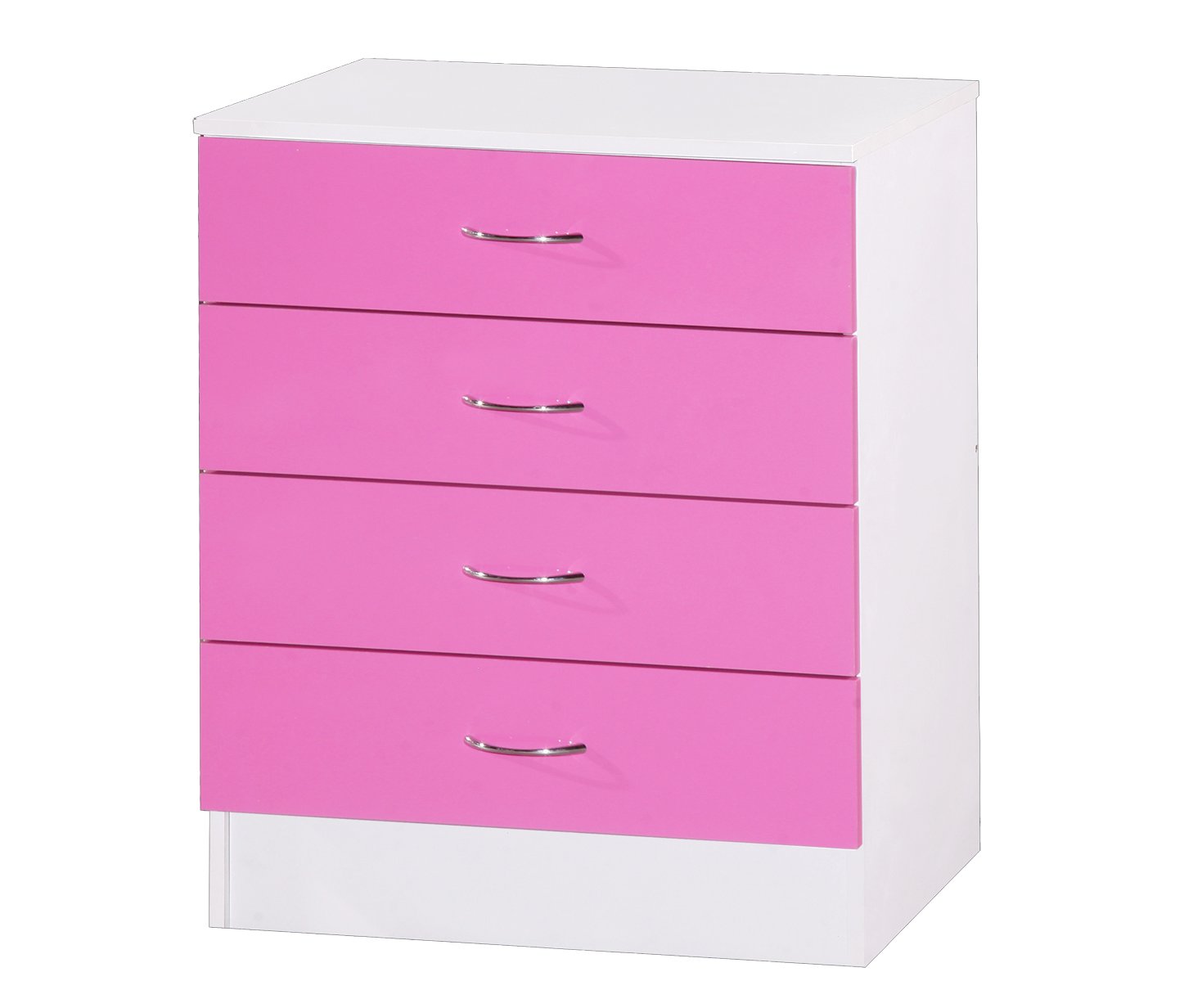 Alpha Pink White Chest Of 4 Drawers Wood Pink White 39x60x72