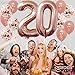 KatchOn, Rose Gold 20 Balloon Number - 40 Inch, Pack of 12 | 20 Balloons with Confetti | Cute 20 Birthday Decorations for Her | 20th Birthday Balloons | Happy 20th Birthday Decorations for Women
