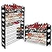 PowerLead Pshw W001 Shoe Rack Storage Organizer 10-Tier 50-Pair Portable Wardrobe Closet Bench Tower