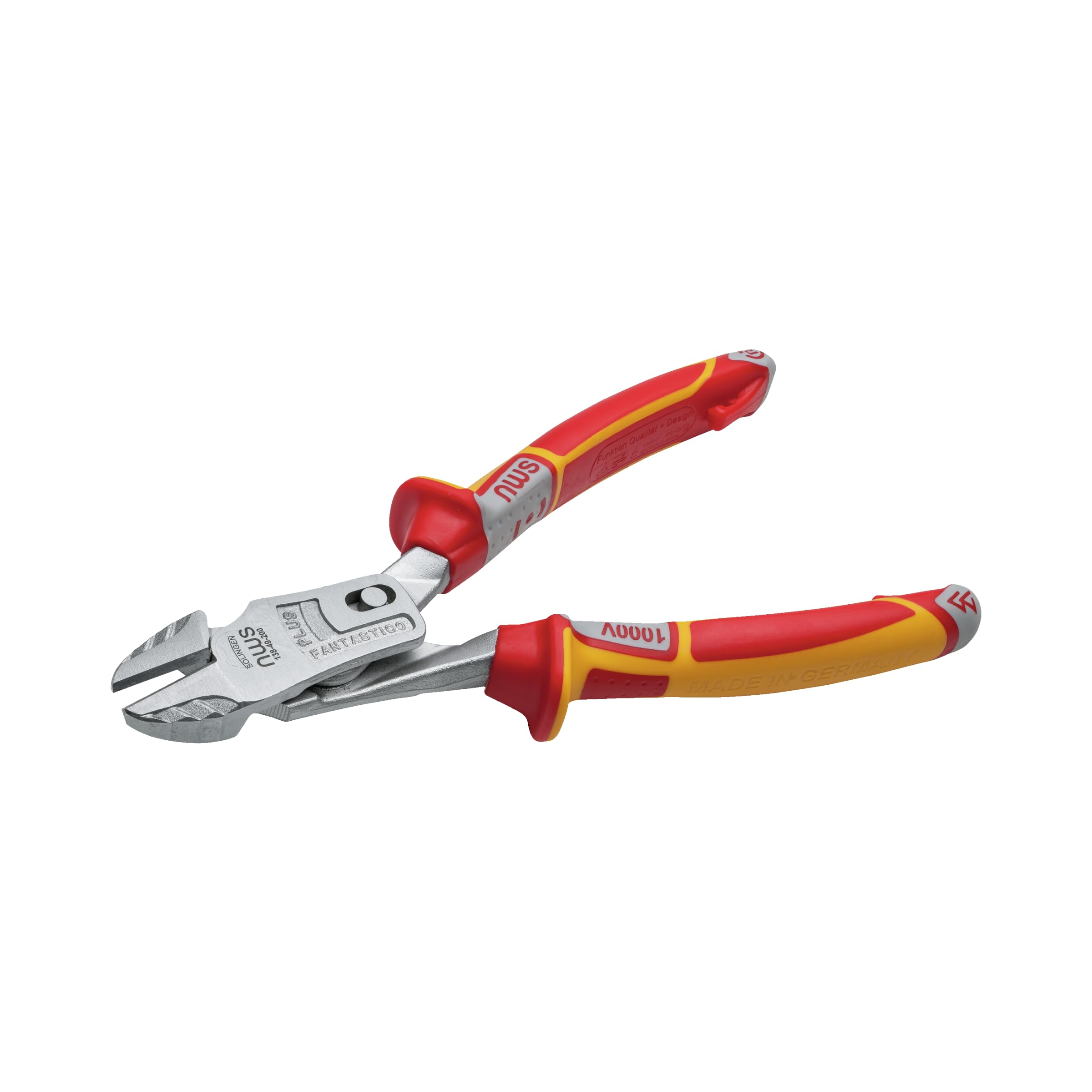 NWS N138-49-VDE-200 Number 138-49 VDE FantasticoPlus Side Cutter, Silver/Red/Yellow, 200 mm, 138-49-VDE-200-SB