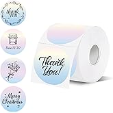 starboling Thermal Labels,2 Inch Colored Round Thermal Printer Stickers,Self-Adhesive Round Direct Thermal Labels,Thermal Stickers for DIY Logo Design,Name Tag (500/Roll)