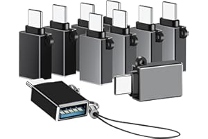 BaseNew USBC Adapters 10 Pack,Type C Male to USB Female 3.0,C to USB Adapter,USB C to USB OTG Converter for MacBook Pro/Air,i