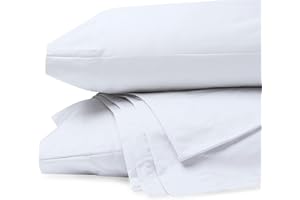 Purity Home Organic 100% Cotton Percale Twin Sheet Set Snow, Twin Bed Sheets Set College Dorm Room Essentials, 14" Deep Pocket Twin Sheets Set, Breathable & Cooling Sheets for Hot Sleepers - White