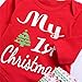 Mikrdoo Christmas Outfit Set My First Christmas Printed Rompers + Pants + Hat 3Pcs Clothes Set (12-18 Months, A)